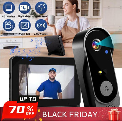 💐 49% KORTING! Slimme Deurbelcamera met Scherm – 4,3-inch Display, Eenvoudige Installatie 📱🔔