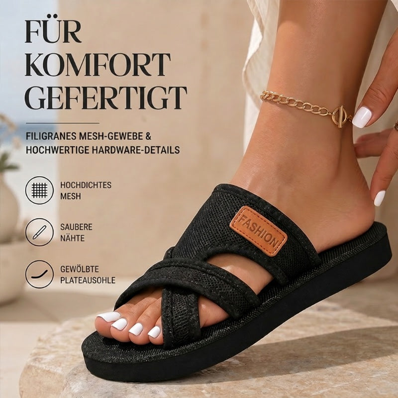 👡✨ 50% RABATT! Stilvolle Slide-Sandalen mit Kreuzband für Damen – Leicht, bequem & perfekt für Sommer & Alltag 🌸