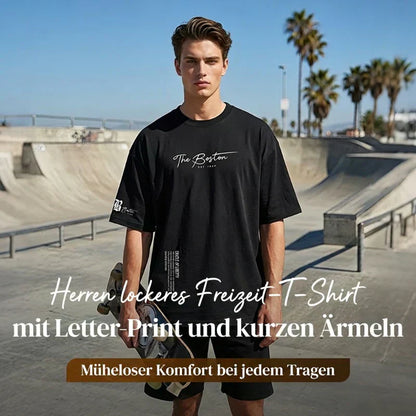 Herren Urban Style Loose Fit T-Shirt – Premium Baumwollmix, Lässiger Oversize-Schnitt & Grafikdruck