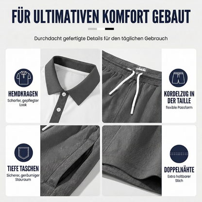 👕 50% RABATT! ☀️ 2-teiliges Hemd- & Shorts-Set für Herren – Bequem, atmungsaktiv & vielseitig – Perfekt für Sommer, Freizeit oder Reisen – lässiger Look mit hohem Tragekomfort 🩳✨