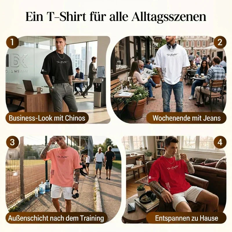 Herren Urban Style Loose Fit T-Shirt – Premium Baumwollmix, Lässiger Oversize-Schnitt & Grafikdruck