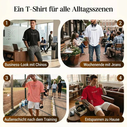 Herren Urban Style Loose Fit T-Shirt – Premium Baumwollmix, Lässiger Oversize-Schnitt & Grafikdruck