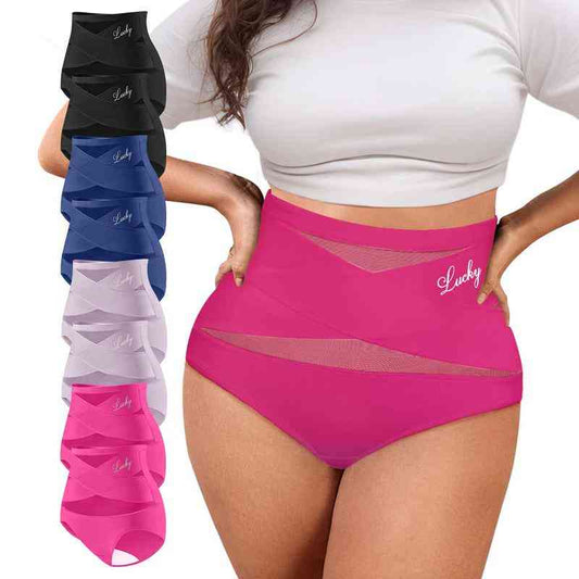 🌸Letzter Tag – 1 kaufen, 2 Packungen gratis!✨ Plus-Size High-Waist Cross Tummy Control Slips