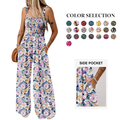 🏝️2026 HOT SALE 50% OFF🏖️Women’s Casual Print Sleeveless Loose Overalls Jumpsuits