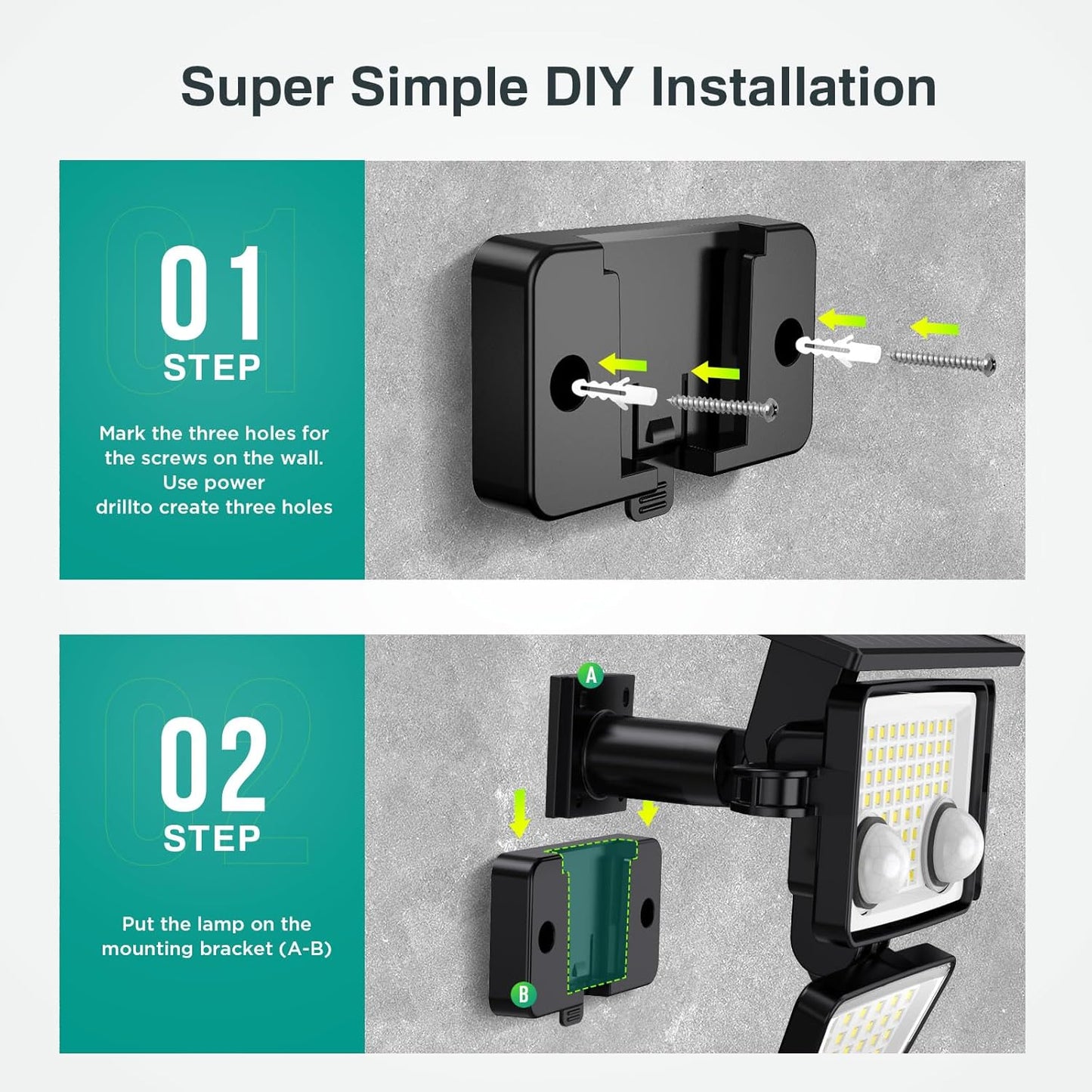 ☀️🔥Solarleuchten für den Außenbereich – 3000 Lumen, 188 LEDs, Bewegungsmelder für den Außenbereich