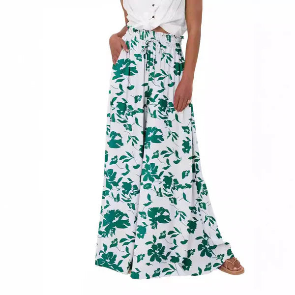 🌹Weit geschnittene Hose mit Blumenmuster und hoher Taille