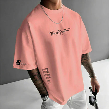 Herren Urban Style Loose Fit T-Shirt – Premium Baumwollmix, Lässiger Oversize-Schnitt & Grafikdruck