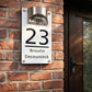 🎄 Favorieten voor de Feestdagen 🎁Gepersonaliseerd Zonne-Deurbordje – Aangepast LED Huisnummerbord voor de Voordeur