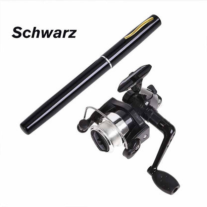 Portable pen style ice fishing rod set