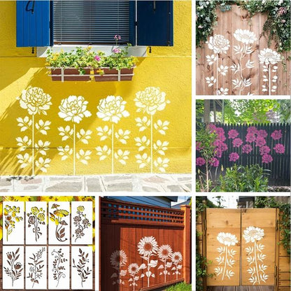 🔥Summer Hot Sale Promotion-60% OFF🌻Garden Fence Large Flower Stencils🖌️DIY decoration