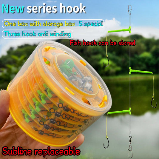 Newest Anti-tangle Tandem Fishing Hooks with Organizer