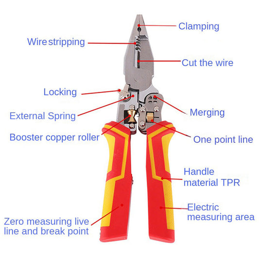 ✅🧰8-in-1 Multifunctional Wire Stripper with Electricity Measurement