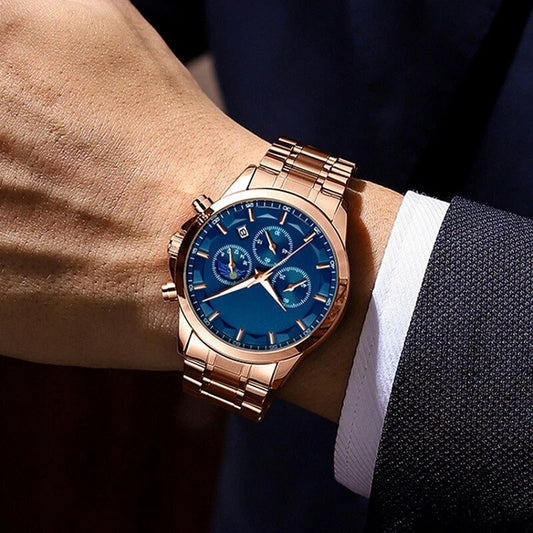 ⚖️ Men’s Quartz Stainless Steel Watch⌚