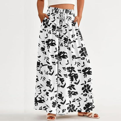 🌹Weit geschnittene Hose mit Blumenmuster und hoher Taille