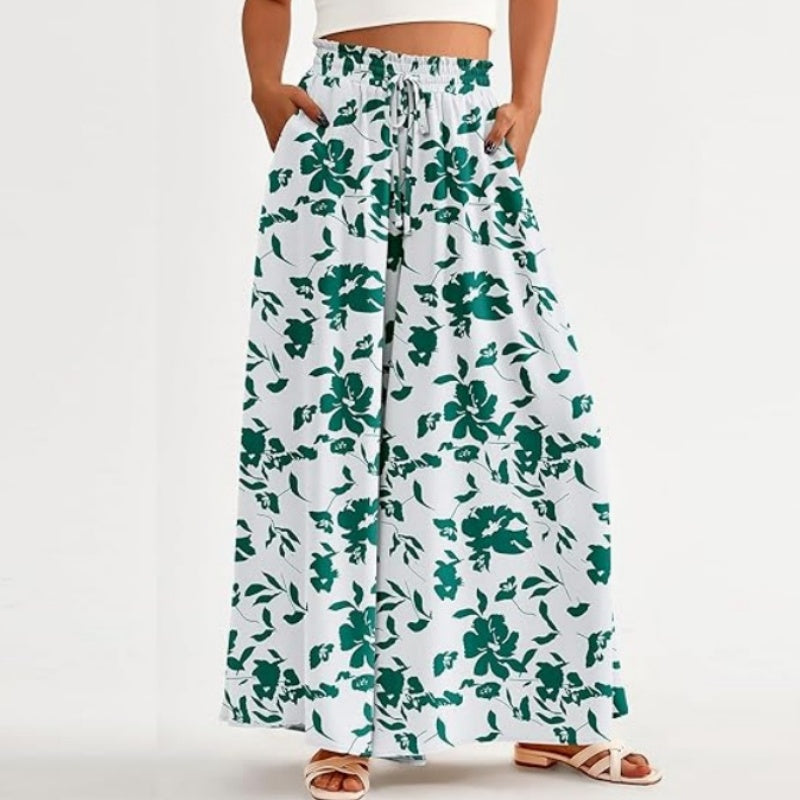 🌹Weit geschnittene Hose mit Blumenmuster und hoher Taille