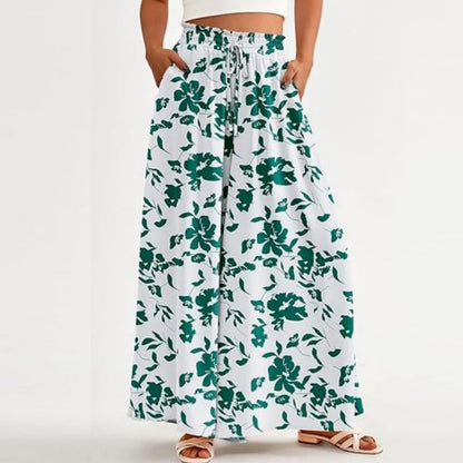 🌹Weit geschnittene Hose mit Blumenmuster und hoher Taille