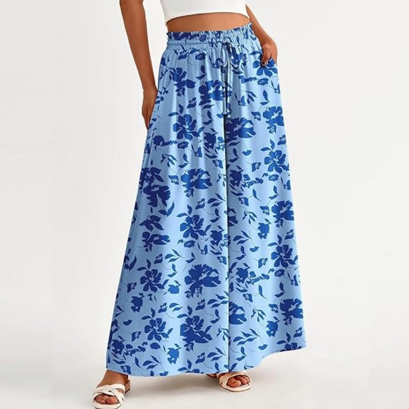 🌹Weit geschnittene Hose mit Blumenmuster und hoher Taille