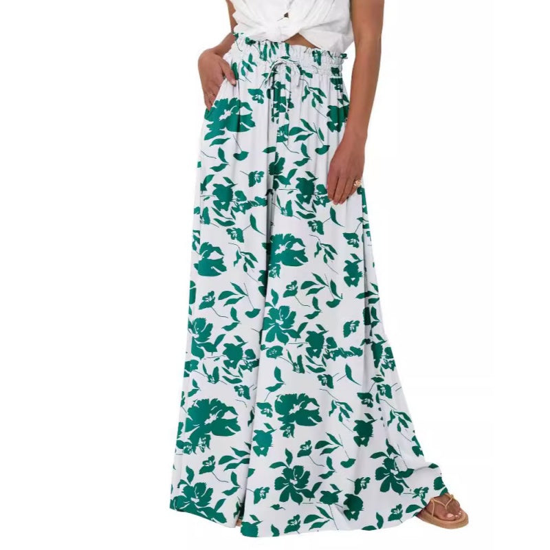 🌹Weit geschnittene Hose mit Blumenmuster und hoher Taille
