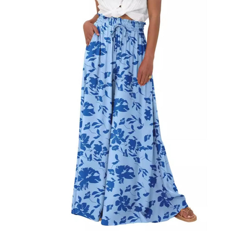 🌹Weit geschnittene Hose mit Blumenmuster und hoher Taille