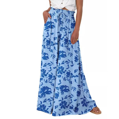 🌹Weit geschnittene Hose mit Blumenmuster und hoher Taille