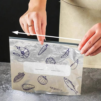 🥦🍇Freshness locking power MAX💥Reusable Aluminum Foil Sealable Storage Bags