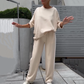 Women’s Casual Striped Tops ＆ Wide-Leg Pants 2-Piece Set