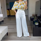 Round Neck Top & Wide Leg Pants Set