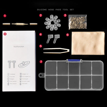 👓🔧 Nooit meer dure opticien! Vervang versleten neuspadjes en roestige schroeven zelf – complete set met zachte siliconen pads. Je bril zit weer als nieuw!