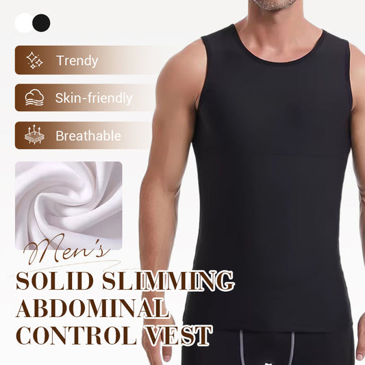 🔥While Supplies Last 40% OFF!🎉 Men's Solid Slimming Abdominal Control Vest