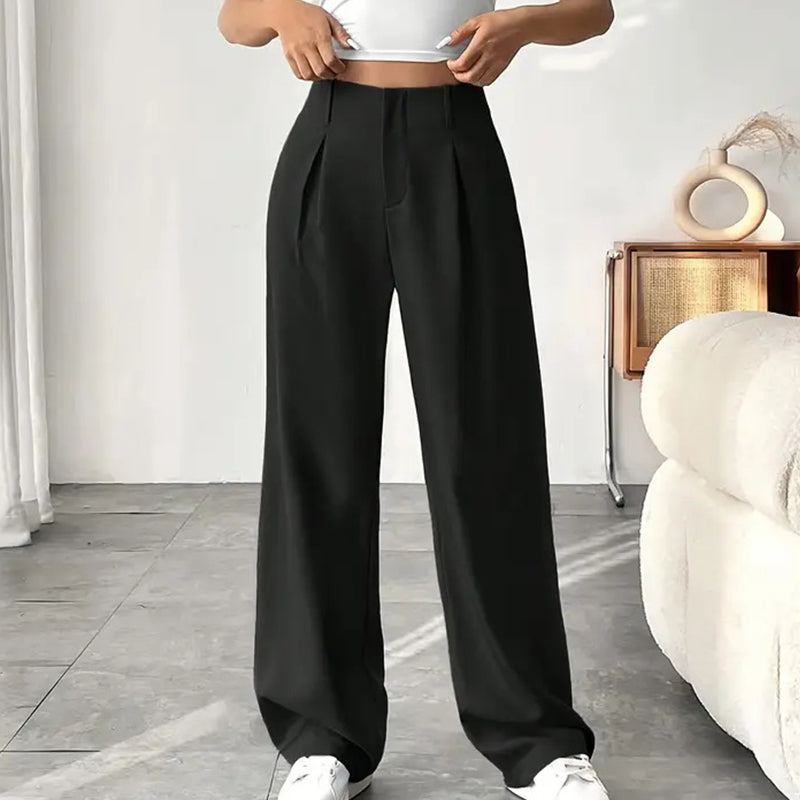 ✨ LIMITED-TIME 50% RABATT! | Damen Hose mit hoher Taille – weite Beinform, atmungsaktiver Stoff, figurschmeichelnd – ideal für Büro & Freizeit 👖✨