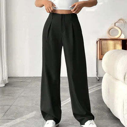 ✨ LIMITED-TIME 50% RABATT! | Damen Hose mit hoher Taille – weite Beinform, atmungsaktiver Stoff, figurschmeichelnd – ideal für Büro & Freizeit 👖✨