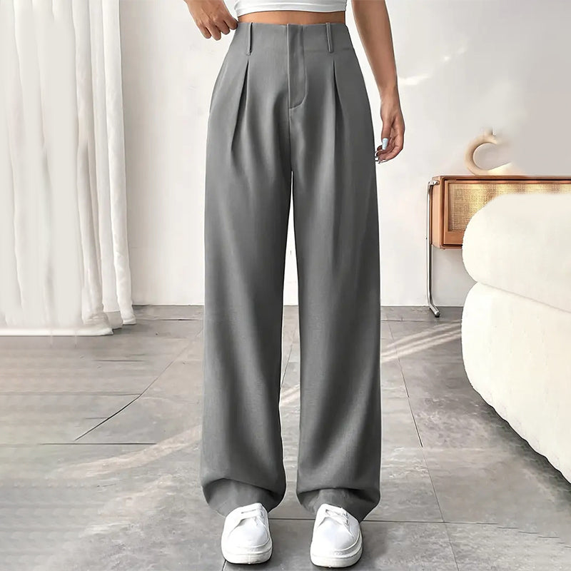 ✨ LIMITED-TIME 50% RABATT! | Damen Hose mit hoher Taille – weite Beinform, atmungsaktiver Stoff, figurschmeichelnd – ideal für Büro & Freizeit 👖✨