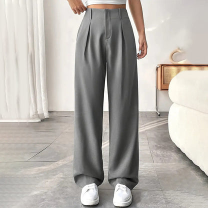 ✨ LIMITED-TIME 50% RABATT! | Damen Hose mit hoher Taille – weite Beinform, atmungsaktiver Stoff, figurschmeichelnd – ideal für Büro & Freizeit 👖✨