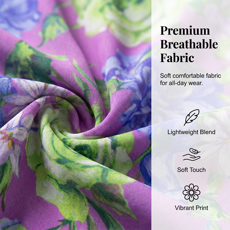 ❤️A-Linien Kleid für Damen – V-Ausschnitt, Blumenmuster, Rüschensaum – luftig & feminin – ideal für Frühling & Sommer🌷👗