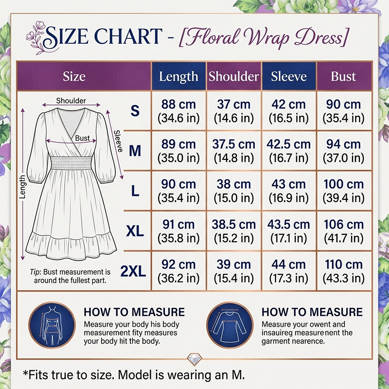 ❤️A-Linien Kleid für Damen – V-Ausschnitt, Blumenmuster, Rüschensaum – luftig & feminin – ideal für Frühling & Sommer🌷👗