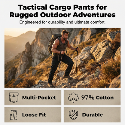 👖40% Rabatt!⚡Herren-Taktik-Arbeitshosen – gerade geschnitten, atmungsaktives hochwertiges Baumwollmaterial, praktische Taschen 🎒