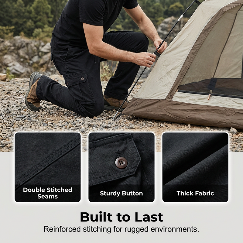 👖40% Rabatt!⚡Herren-Taktik-Arbeitshosen – gerade geschnitten, atmungsaktives hochwertiges Baumwollmaterial, praktische Taschen 🎒