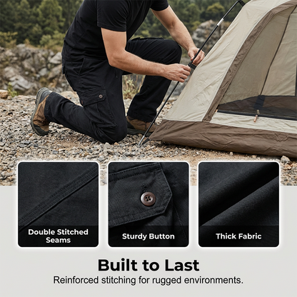 👖40% Rabatt!⚡Herren-Taktik-Arbeitshosen – gerade geschnitten, atmungsaktives hochwertiges Baumwollmaterial, praktische Taschen 🎒