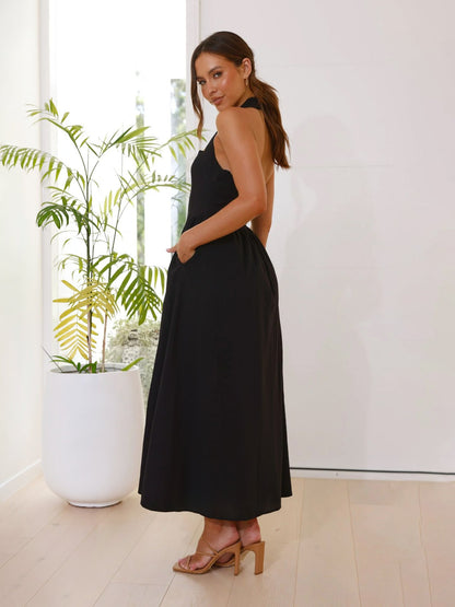 🎉Heißer Verkauf💃 Damenkleider mit eckigem Ausschnitt, taillierter Silhouette, hängendem Ausschnitt und rückenfreiem Design