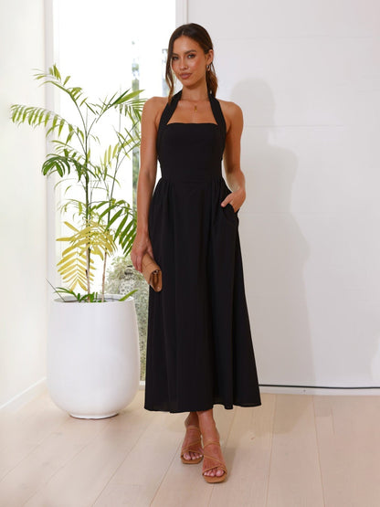 🎉Heißer Verkauf💃 Damenkleider mit eckigem Ausschnitt, taillierter Silhouette, hängendem Ausschnitt und rückenfreiem Design