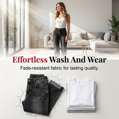 ⏰ 50 % RABATT – Nur für kurze Zeit ✨👖 Damen Jeans mit geradem Bein – Bequeme Passform & Destroyed-Details