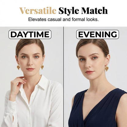 💎 LIMITED-TIME 50% RABATT! ✨ Herz-Hoop-Ohrringe – Doppel-Herz, Kaffeefarbene Kristalle, Gold, Leicht ❤️