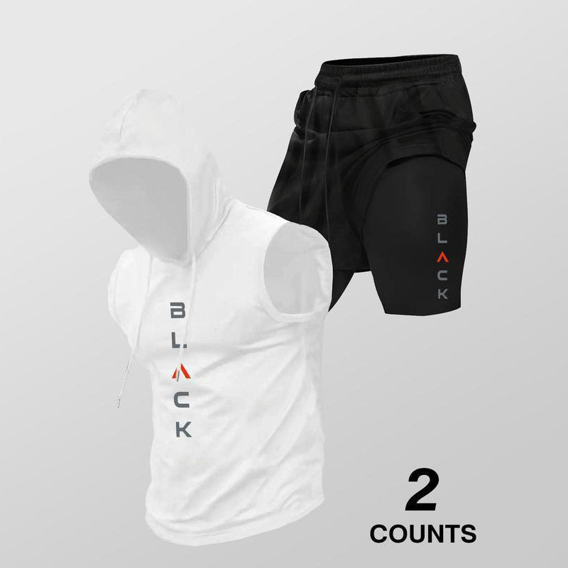 ⌛ Nur noch 1 Woche – 50 % auf alles + kostenloser Versand! ⏰Herren Sport-Set – ärmelloses Hoodie & Shorts – atmungsaktiv, schnelltrocknend & bequem 🏃‍♂️💪