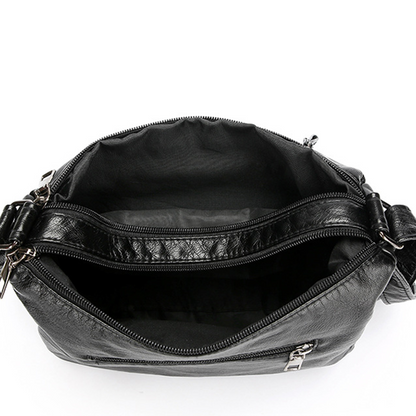 Damen Crossbody-Tasche aus weichem PU-Leder – mit mehreren Fächern – leicht, praktisch & vielseitig – ideal für Alltag & Reisen👜✨