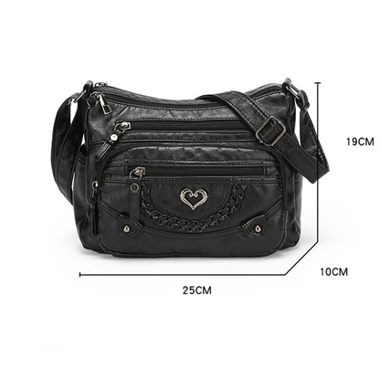 Damen Crossbody-Tasche aus weichem PU-Leder – mit mehreren Fächern – leicht, praktisch & vielseitig – ideal für Alltag & Reisen👜✨