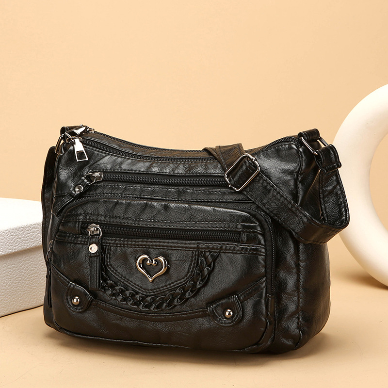 Damen Crossbody-Tasche aus weichem PU-Leder – mit mehreren Fächern – leicht, praktisch & vielseitig – ideal für Alltag & Reisen👜✨