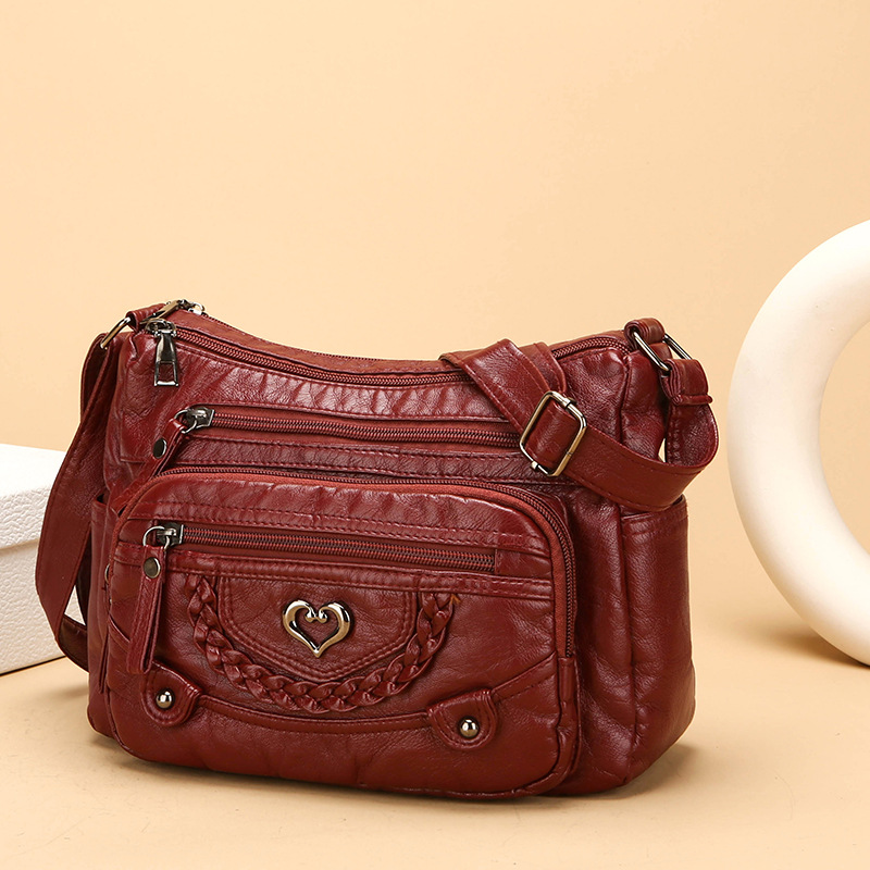 Damen Crossbody-Tasche aus weichem PU-Leder – mit mehreren Fächern – leicht, praktisch & vielseitig – ideal für Alltag & Reisen👜✨
