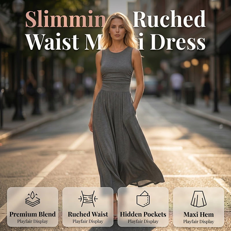 Einfarbiges Plisseekleid mit Taschen – figurbetont, weiter Rock & feminin👗✨
