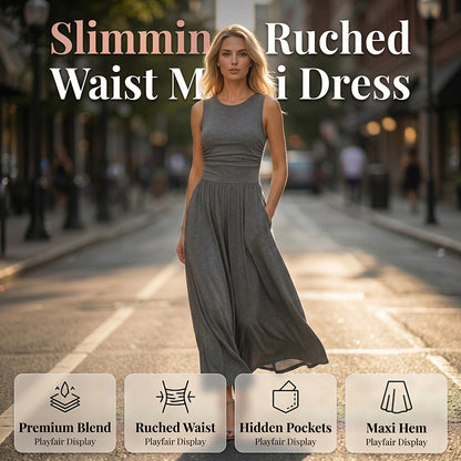 Einfarbiges Plisseekleid mit Taschen – figurbetont, weiter Rock & feminin👗✨