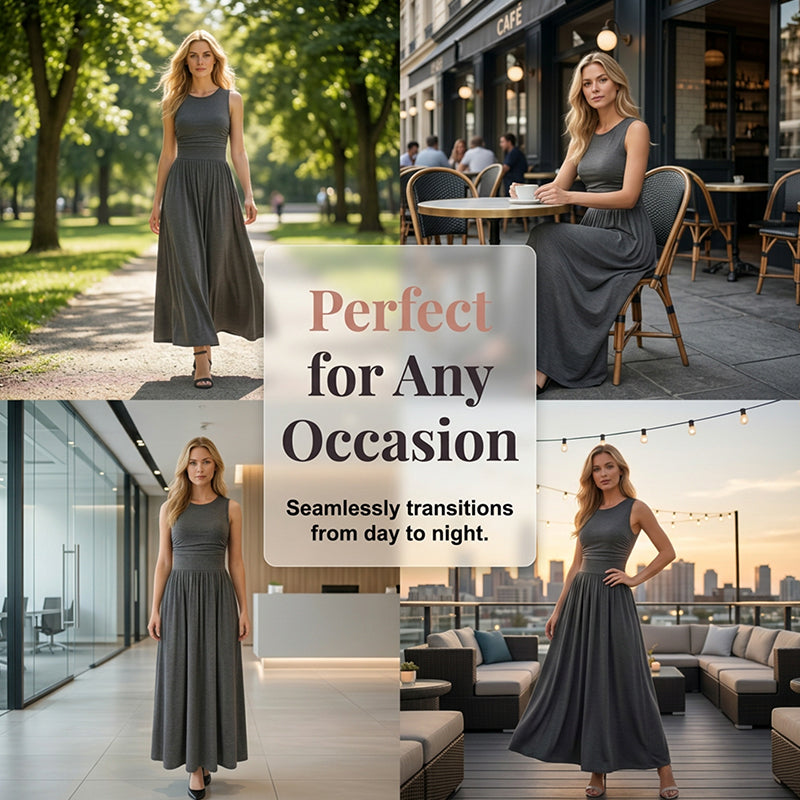 Einfarbiges Plisseekleid mit Taschen – figurbetont, weiter Rock & feminin👗✨